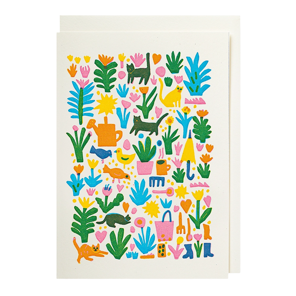 Archivist Gallery Notelet - Cats in the Garden