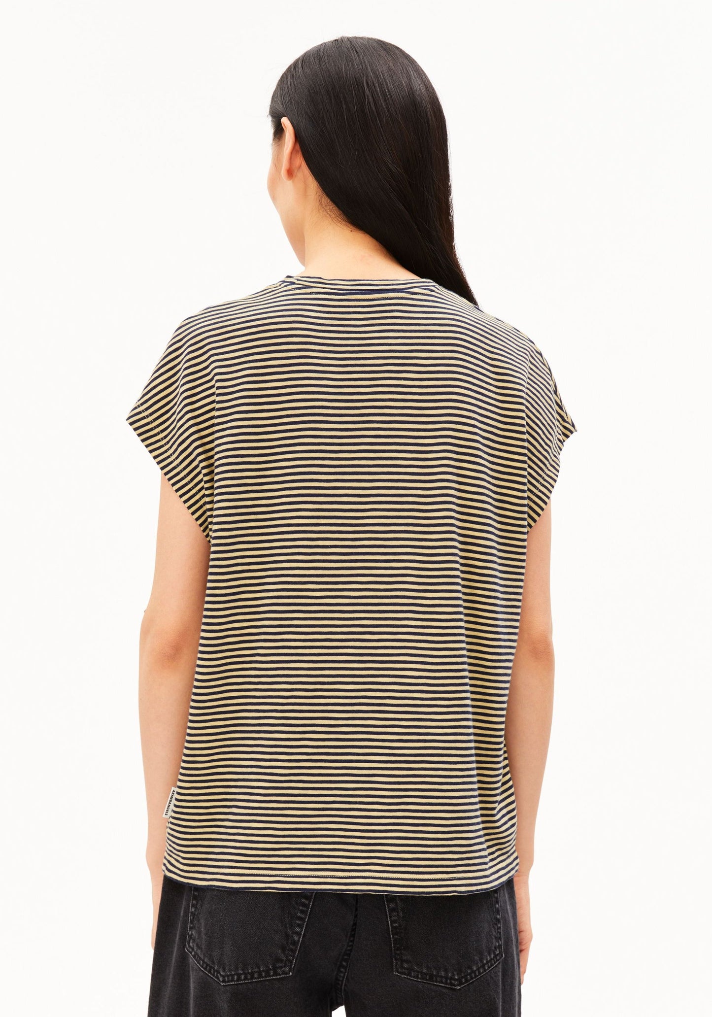 Slub Jersey Stripe T-Shirt - Tinted Navy/Golden Hay