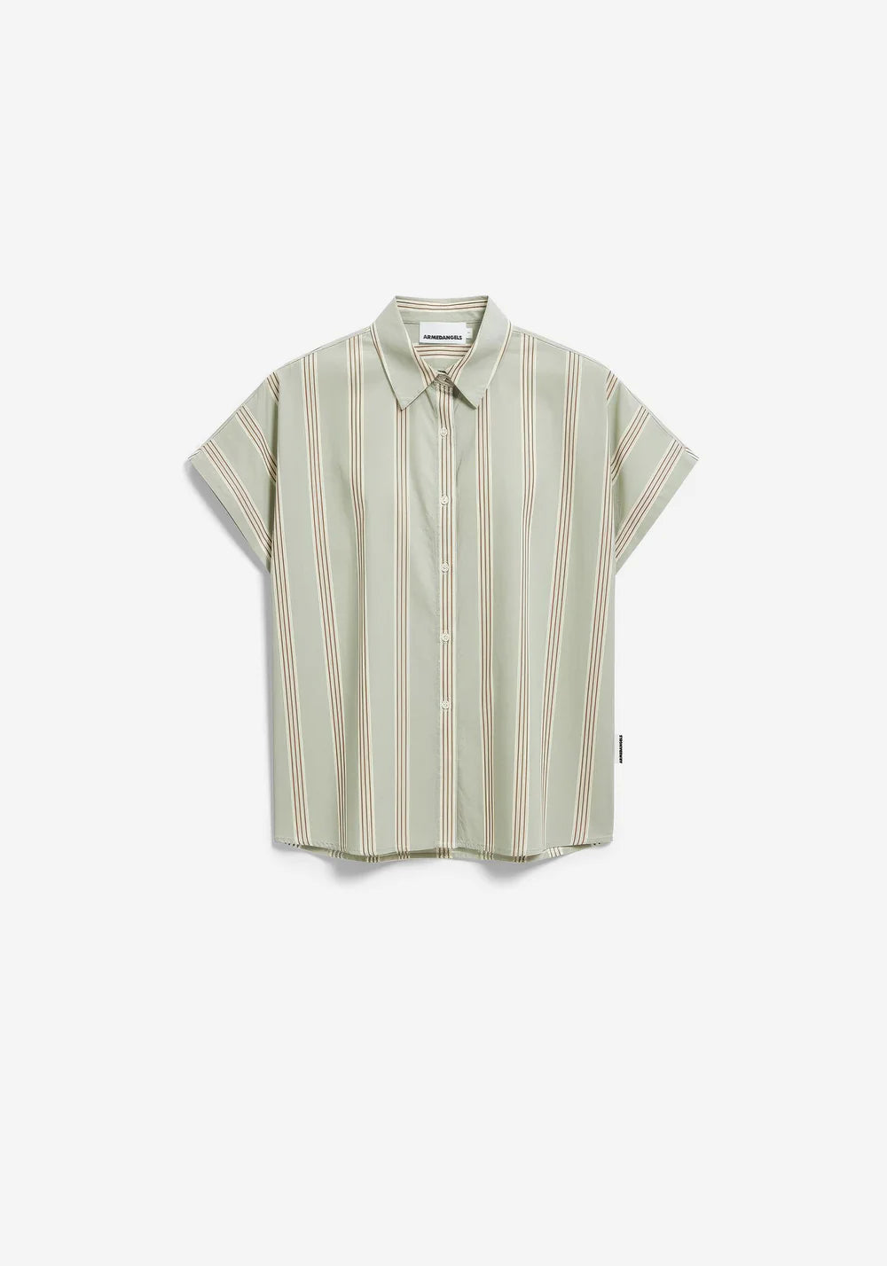 Larisaana Striped Poplin Blouse - Oatmilk/Dried Palm