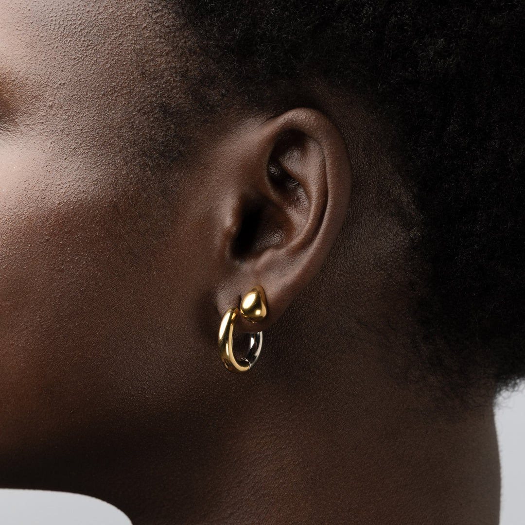 Lyn Duo Hoop Earrings - Gold & Silver