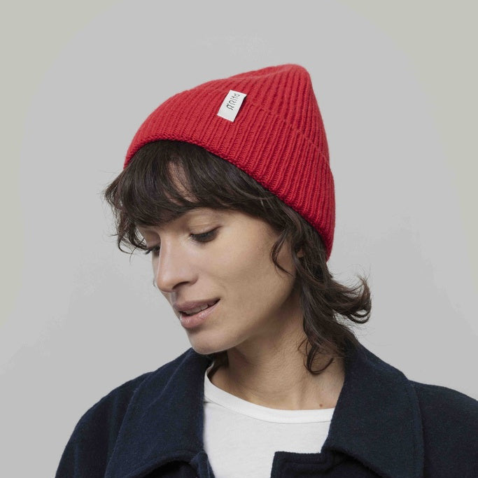 Rifo Recycled Cashmere Beanie Marcello - Poppy Red