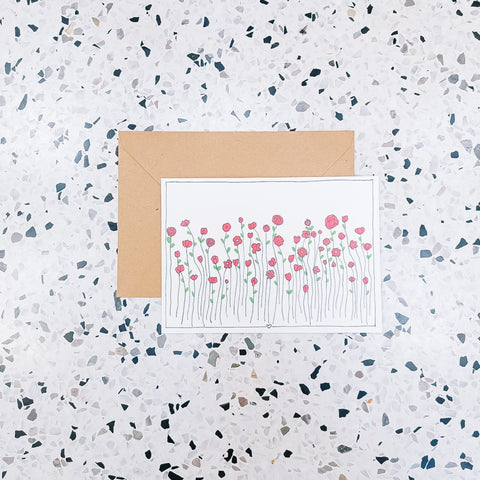Emma Nieke Greeting Card - Red Flowers
