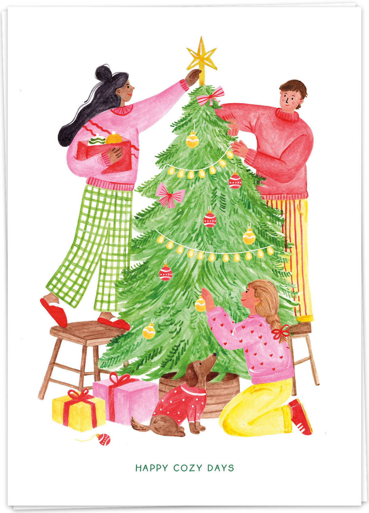 Kaart Blanche Christmas & New Year - Happy Cozy Days