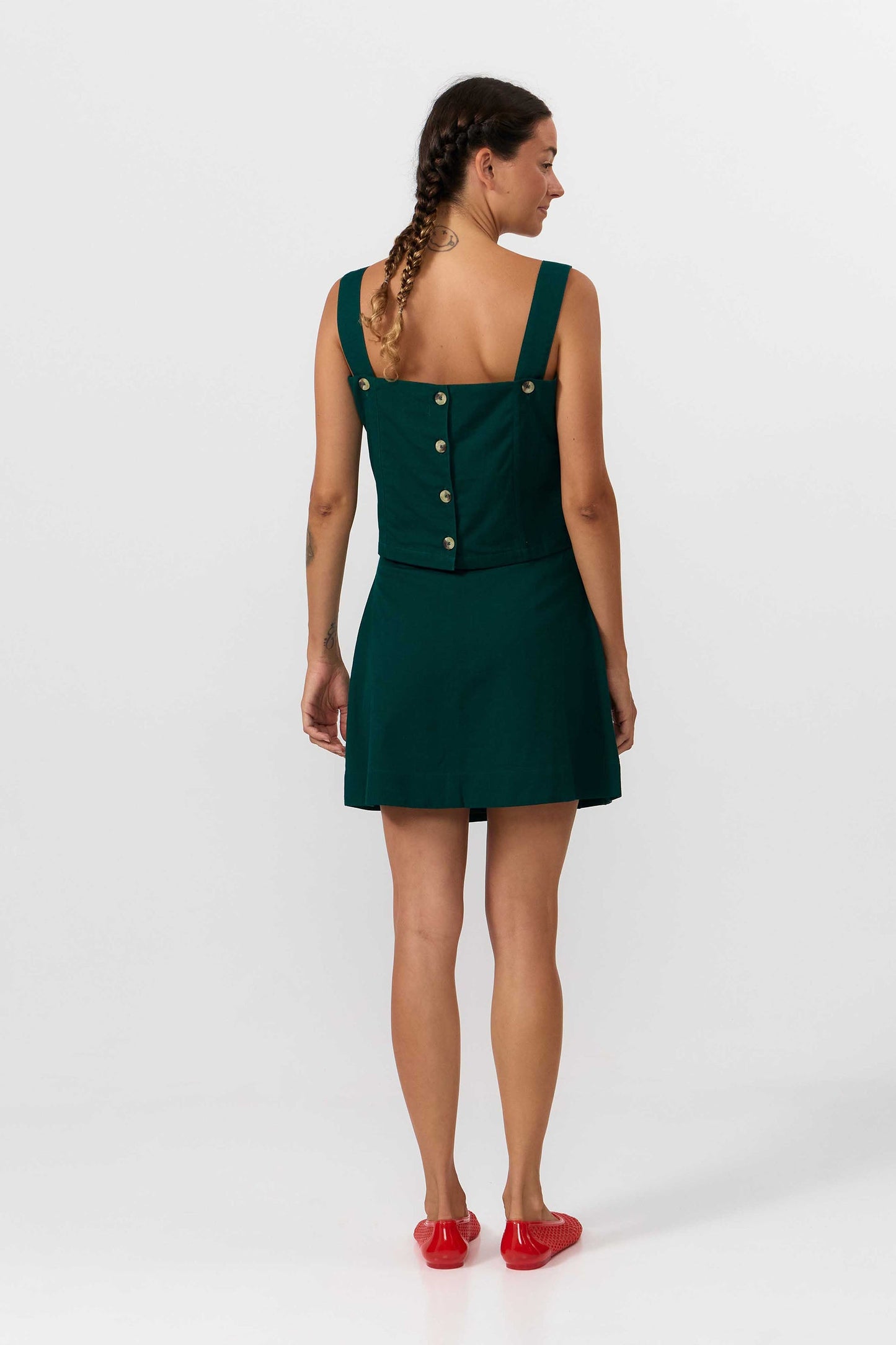 LAST ONE in M - Polo Skirt - Deep Green