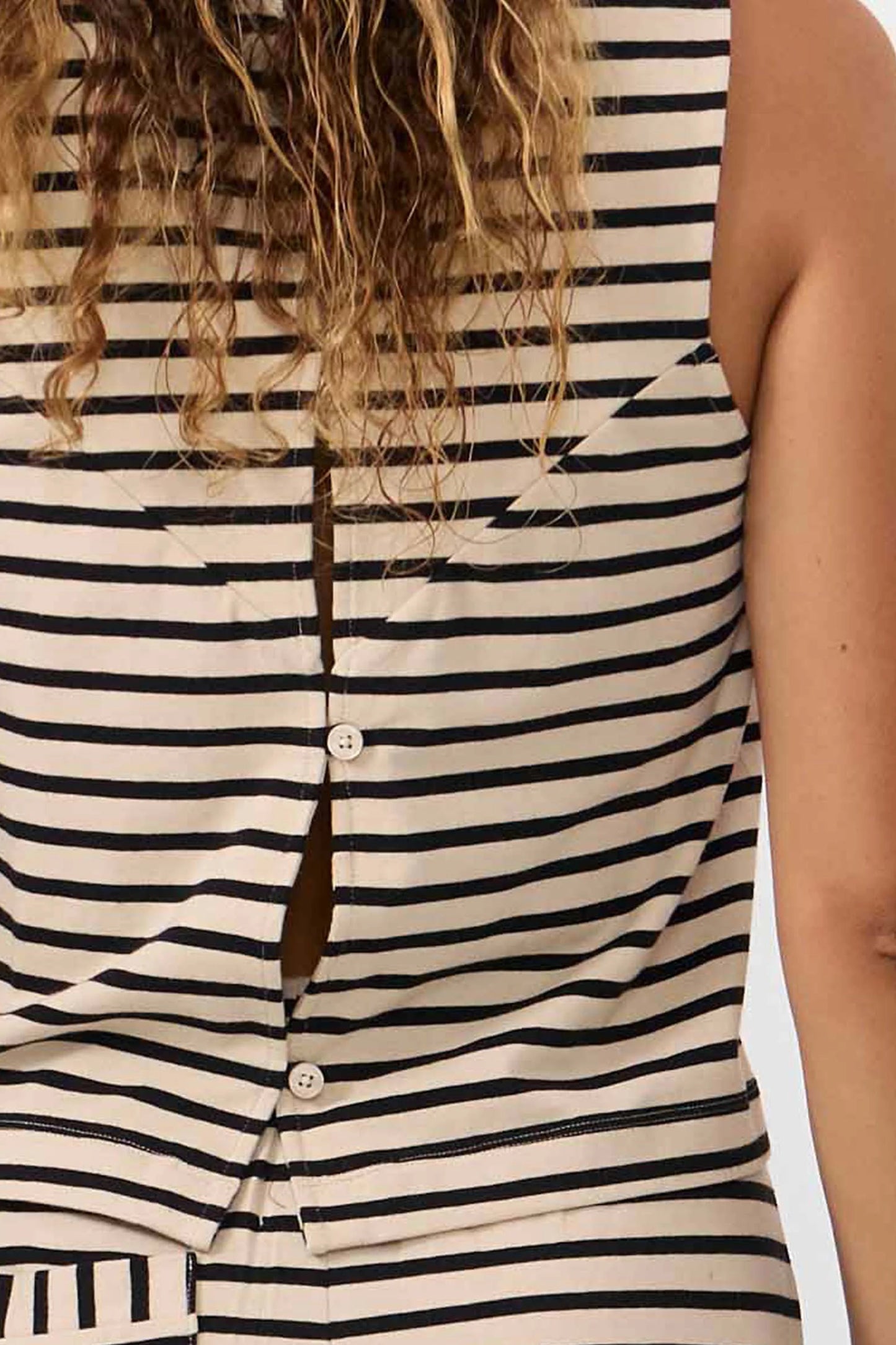 LAST ONE IN XL- Sil Top - Stripes Black