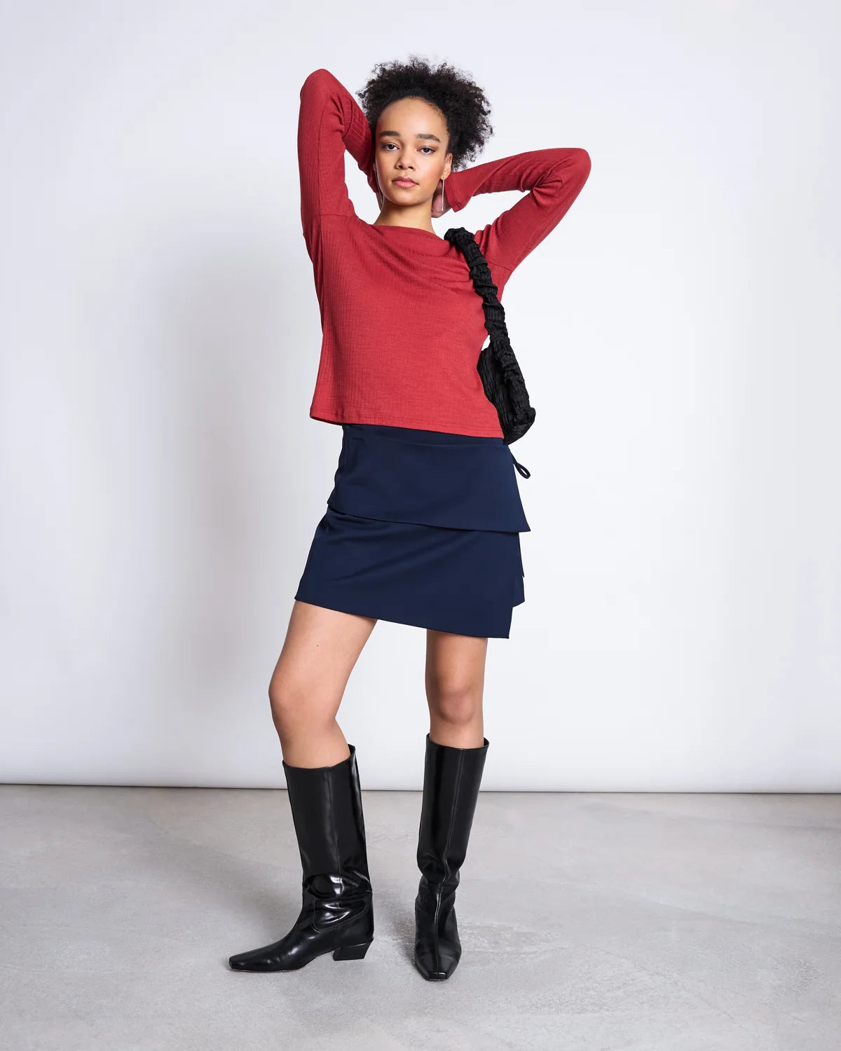 Tilla Merino Rib Longsleeve - Mid Red