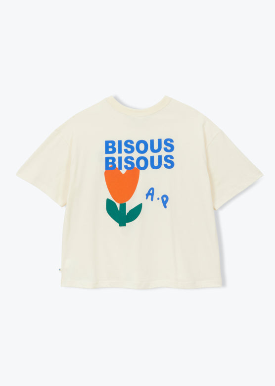 T-shirt Bisous Bisous - Ecru
