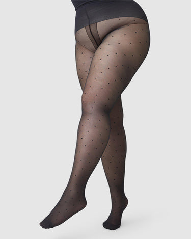 Doris Dots Tights Black 40 Denier