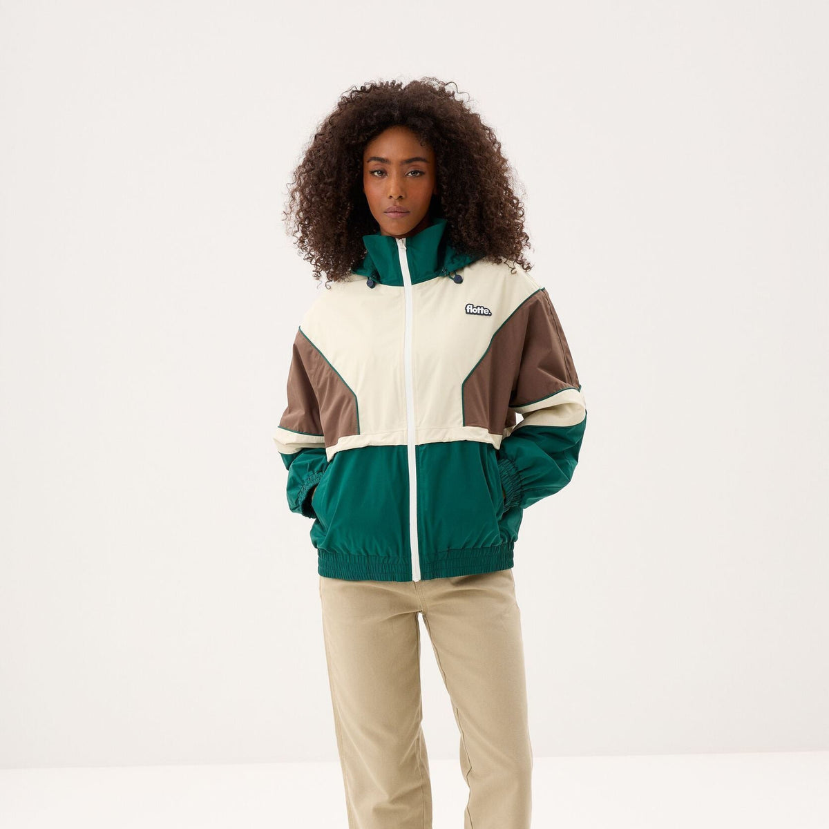 Saint-Martin Waterproof Jacket Tricolor - Sapin/Chocolat