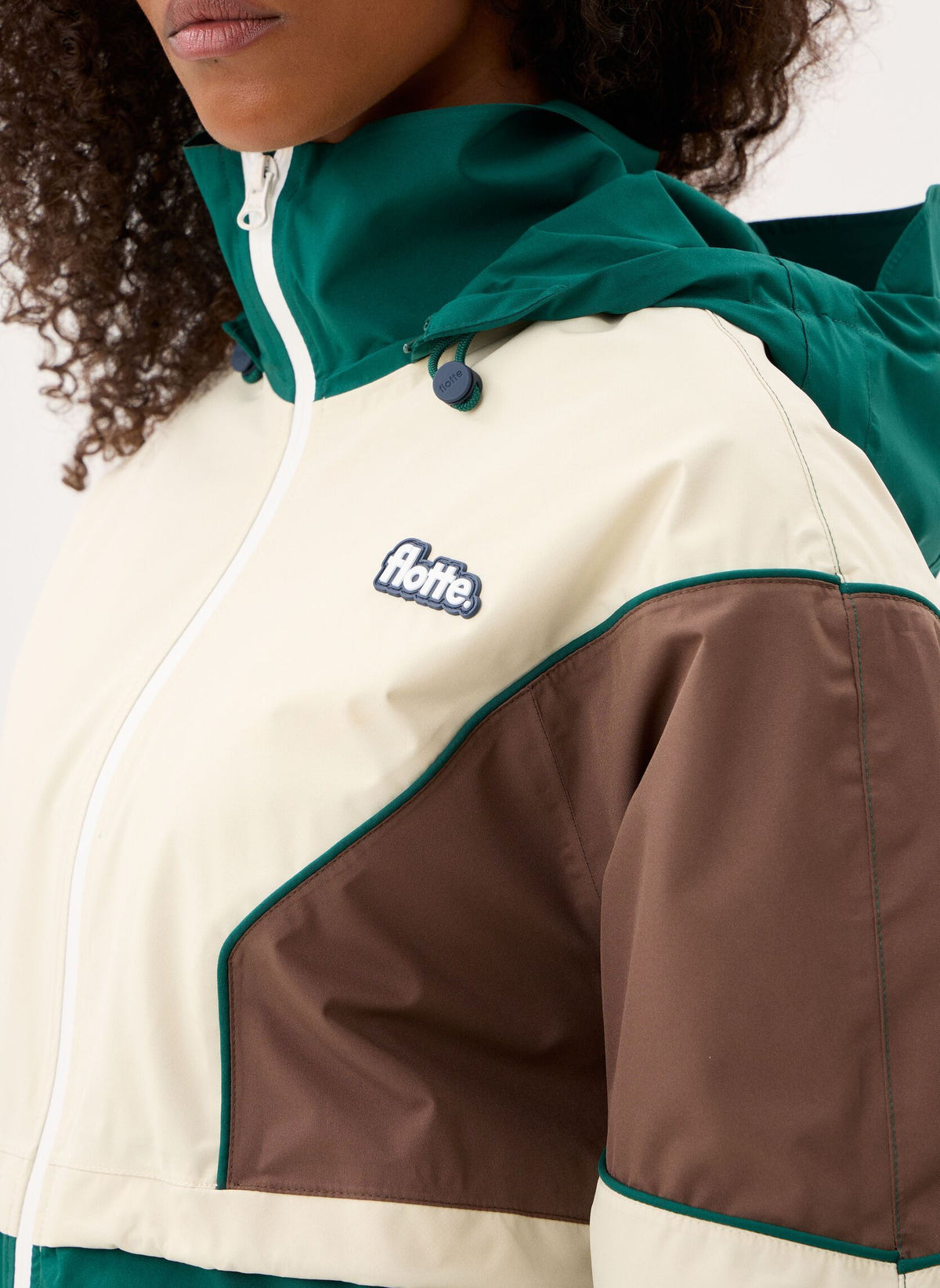 Saint-Martin Waterproof Jacket Tricolor - Sapin/Chocolat