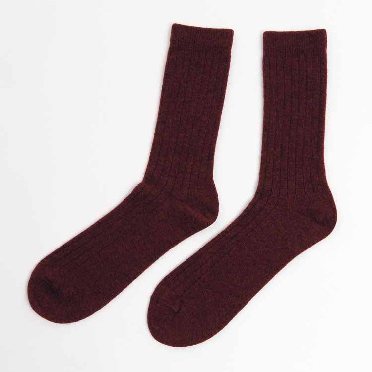 Lisos Wool Socks - Burgundy