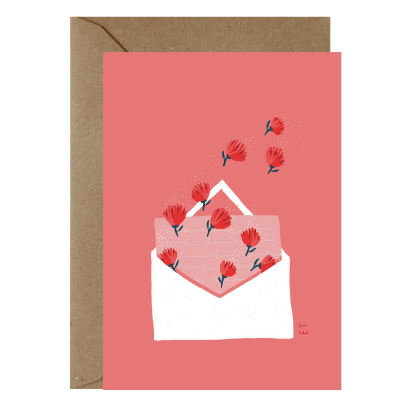 Greeting Card - Flowery Love Letter