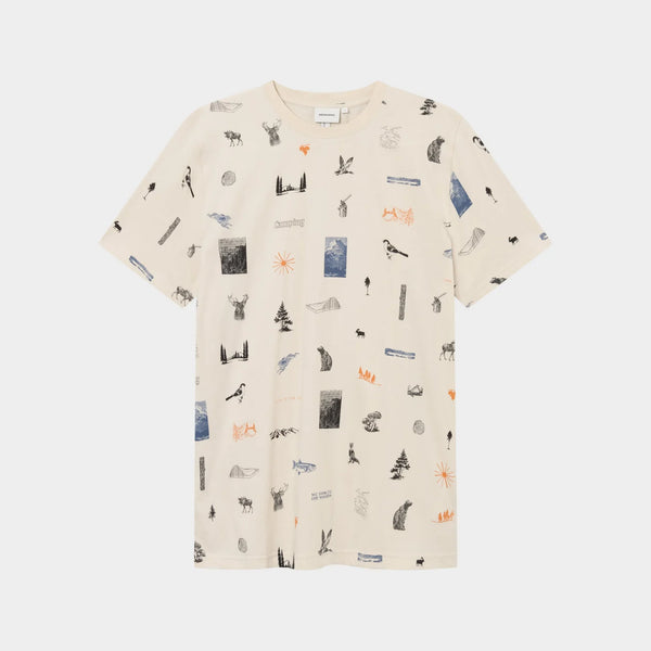 LAST ONE in L - Stockholm T-shirt In The Woods - Oat White