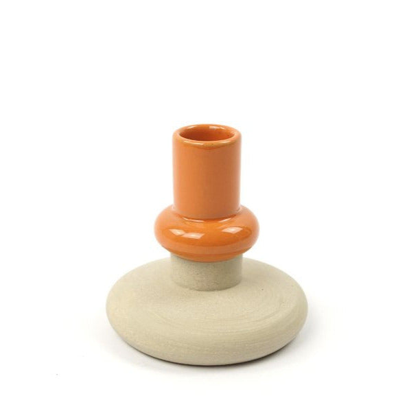 Candle Holder / Vase Cer Pillar - Top Apricot