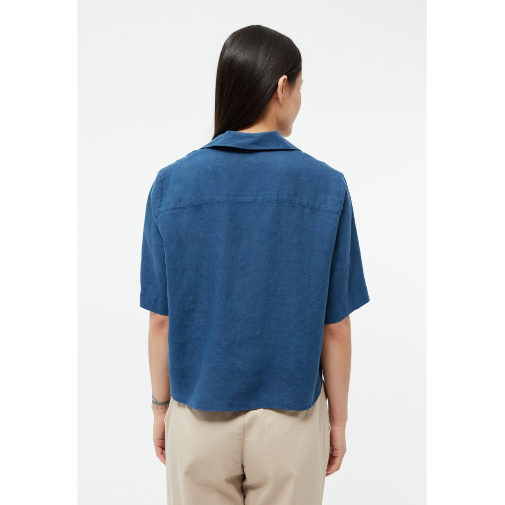 LAST ONE in L - Carol Linen Shirt - Blazing Blue
