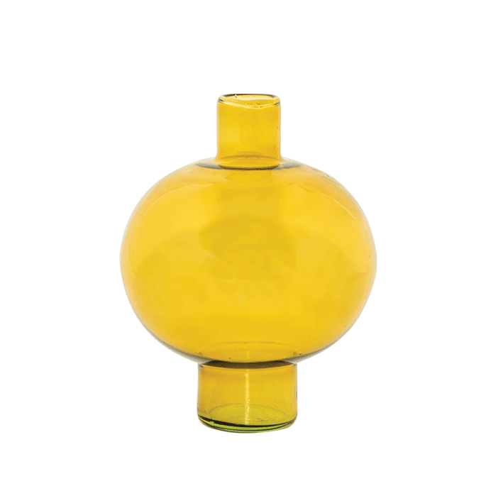 UNC Vase Recycled Glass Round - Amber Green