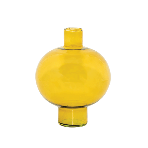 UNC Vase Recycled Glass Round - Amber Green