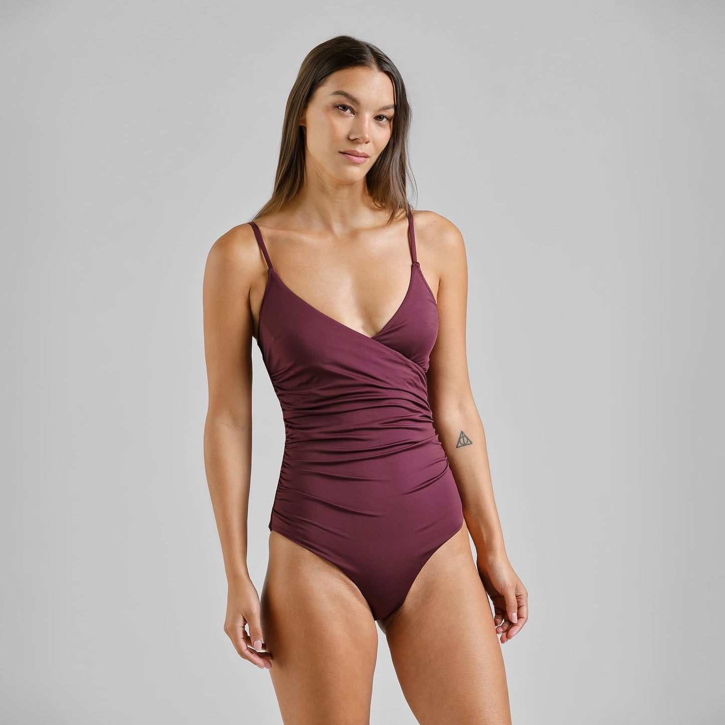 Swimsuit Klinte Thin Stripe - Burgundy