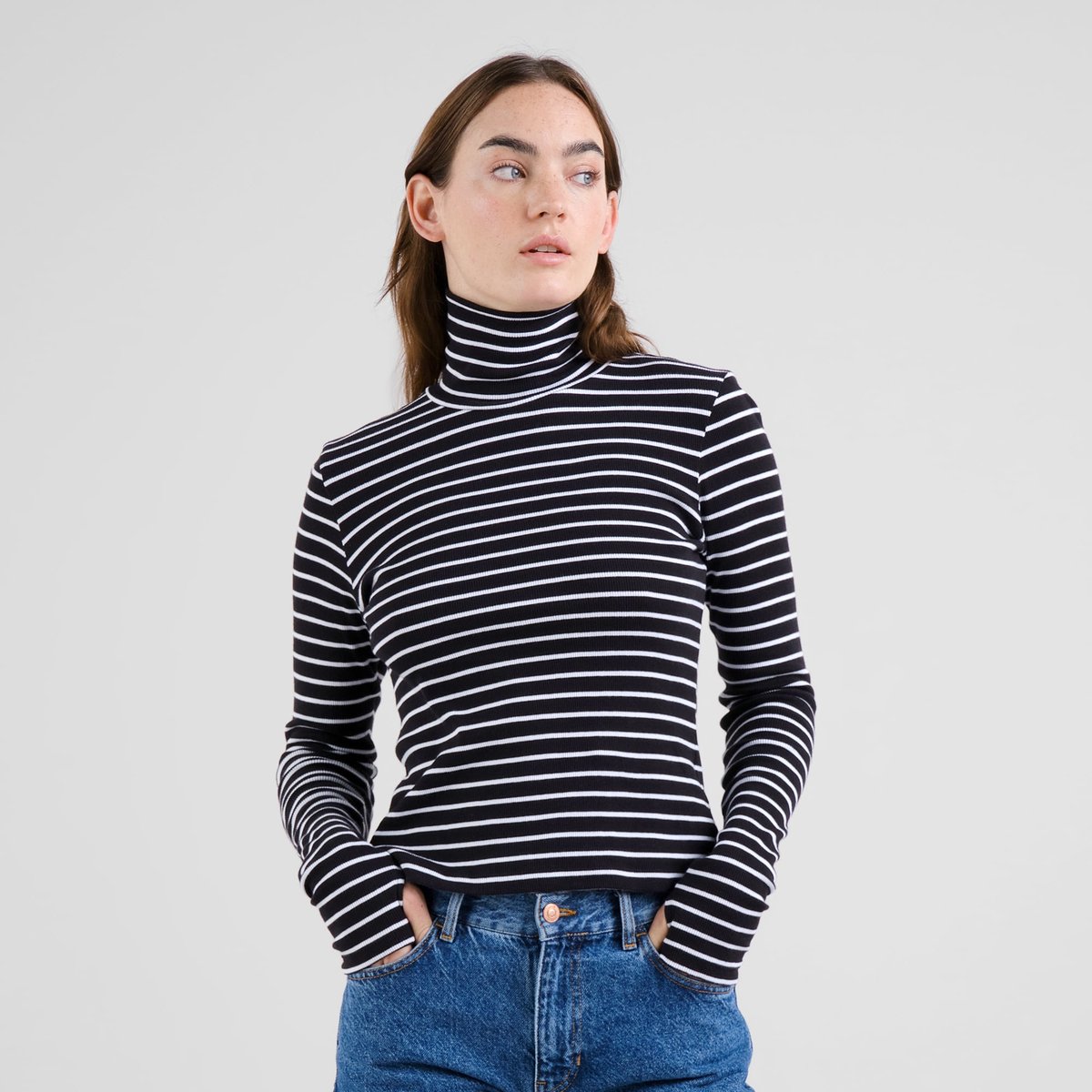 Rib Top Malma Stripe - Black/White