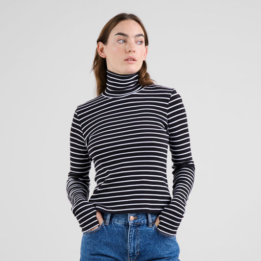 Rib Top Malma Stripe - Black/White