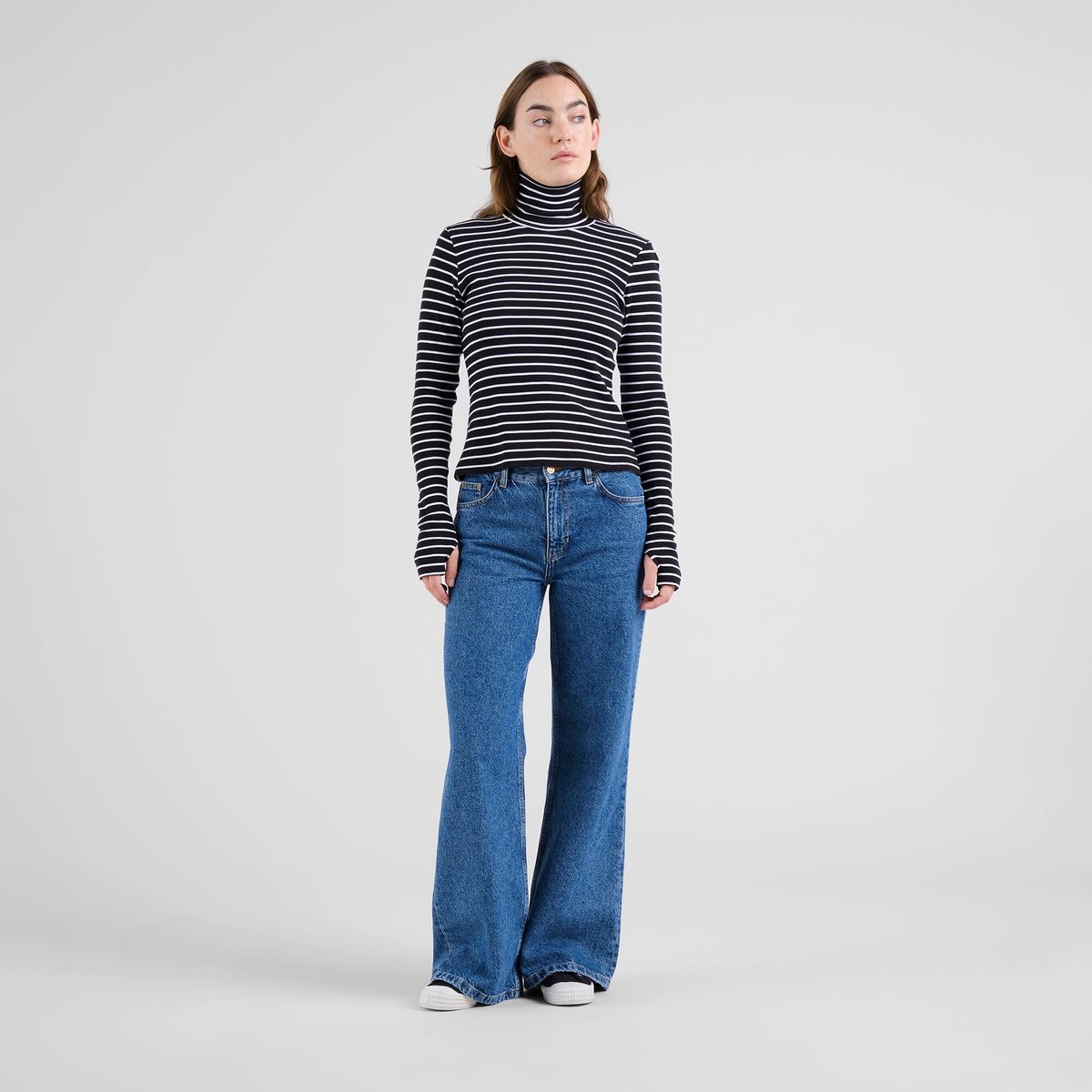 Rib Top Malma Stripe - Black/White