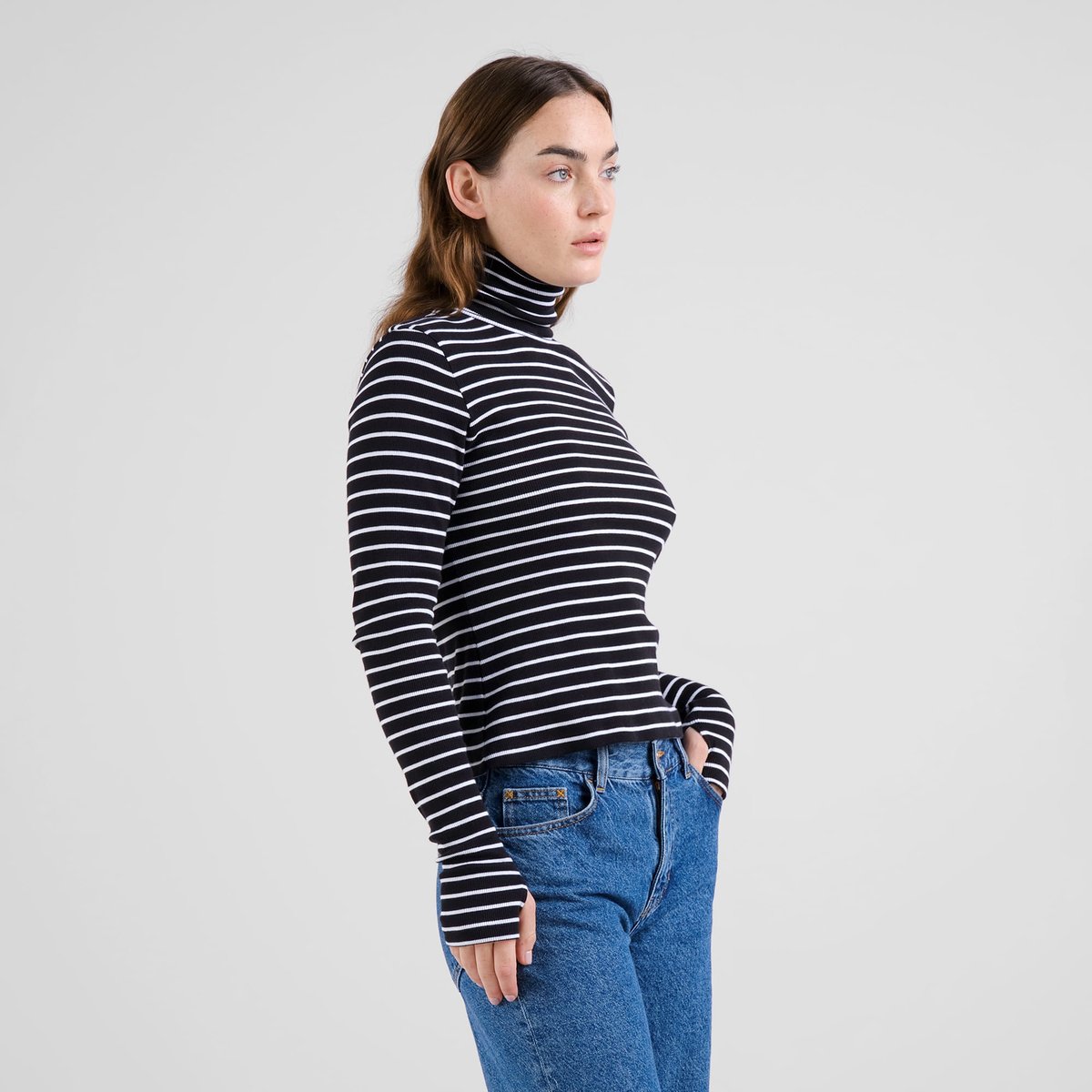 Rib Top Malma Stripe - Black/White