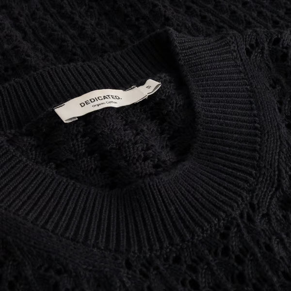 Flen Knitted T-Shirt - Crochet Black