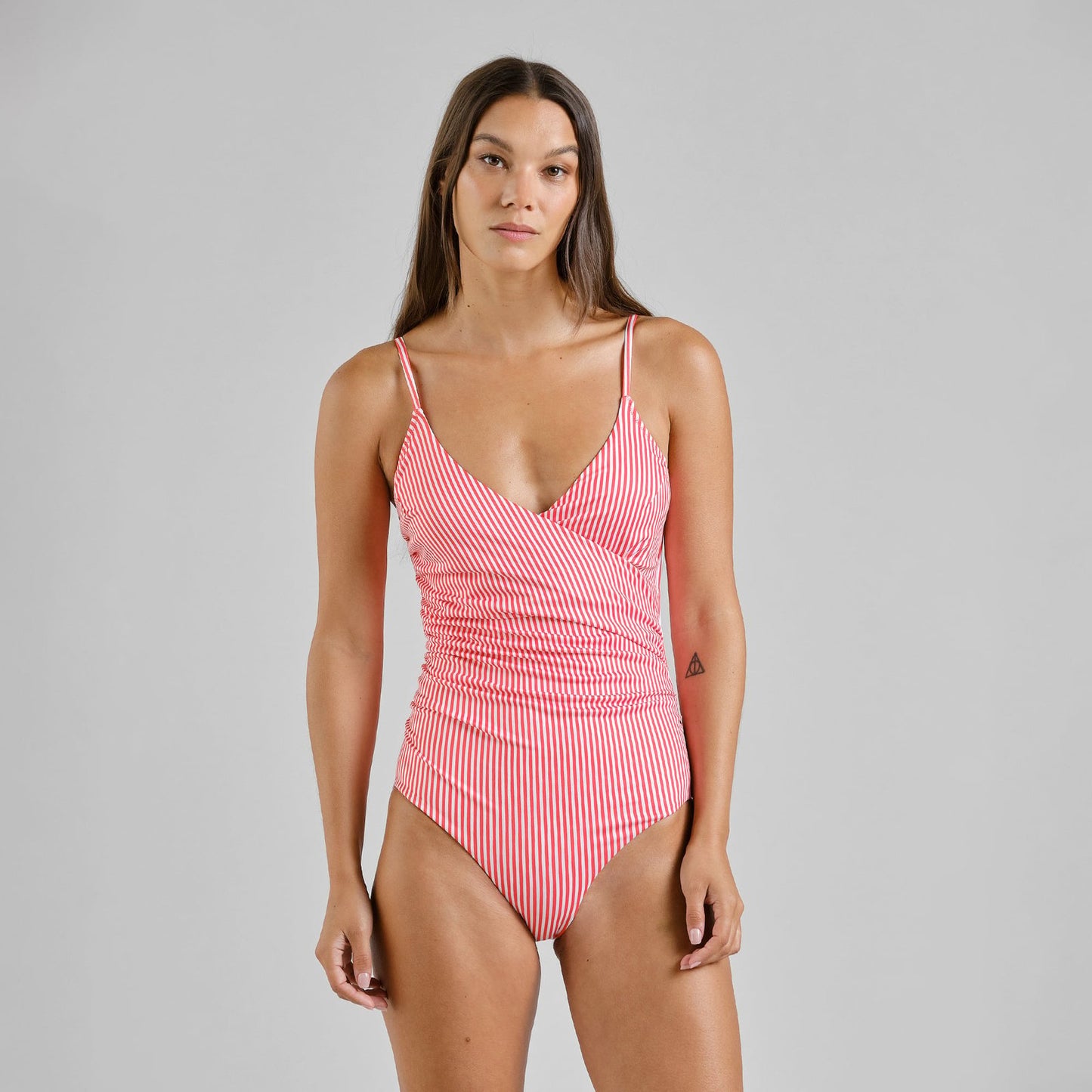 Swimsuit Klinte Thin Stripe - Grenadine Red