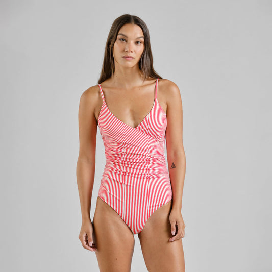 Swimsuit Klinte Thin Stripe - Grenadine Red