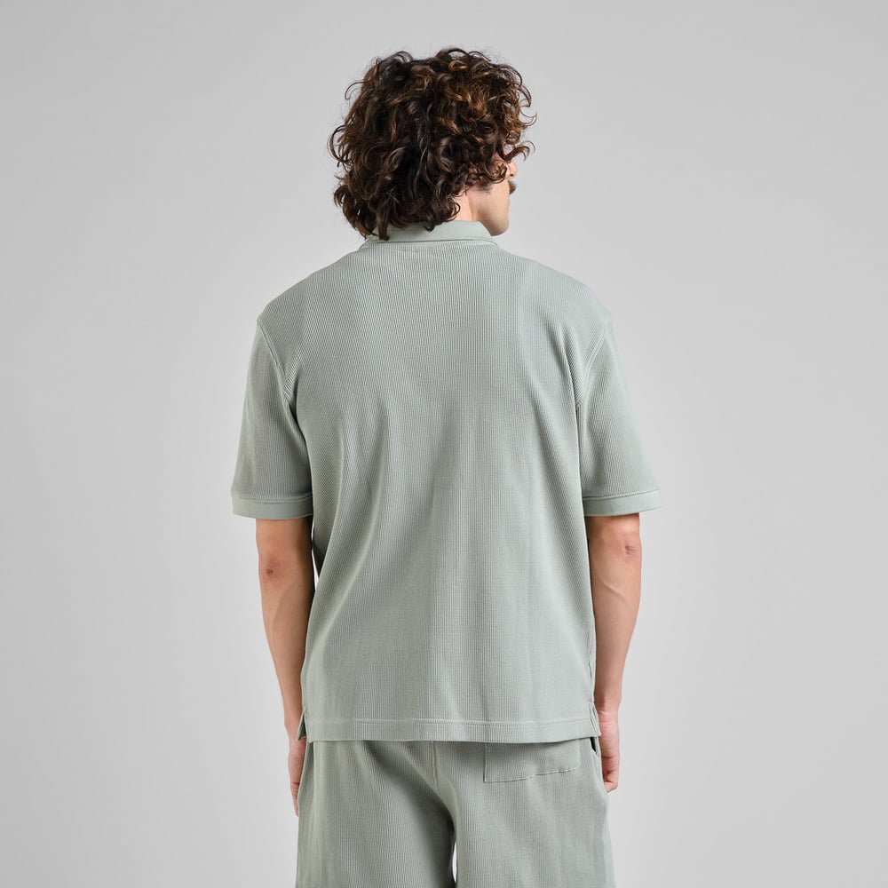Falkvik Waffle Shirt - Iceberg Green
