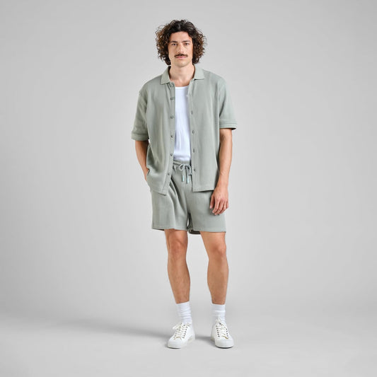 LAST ONE in L - Falkvik Waffle Shirt - Iceberg Green