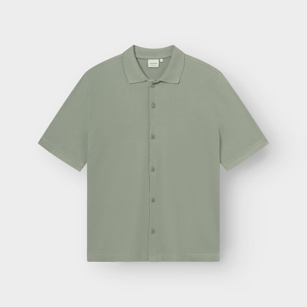 Falkvik Waffle Shirt - Iceberg Green