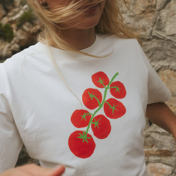 Vadstena Tomato T-shirt - Off-White