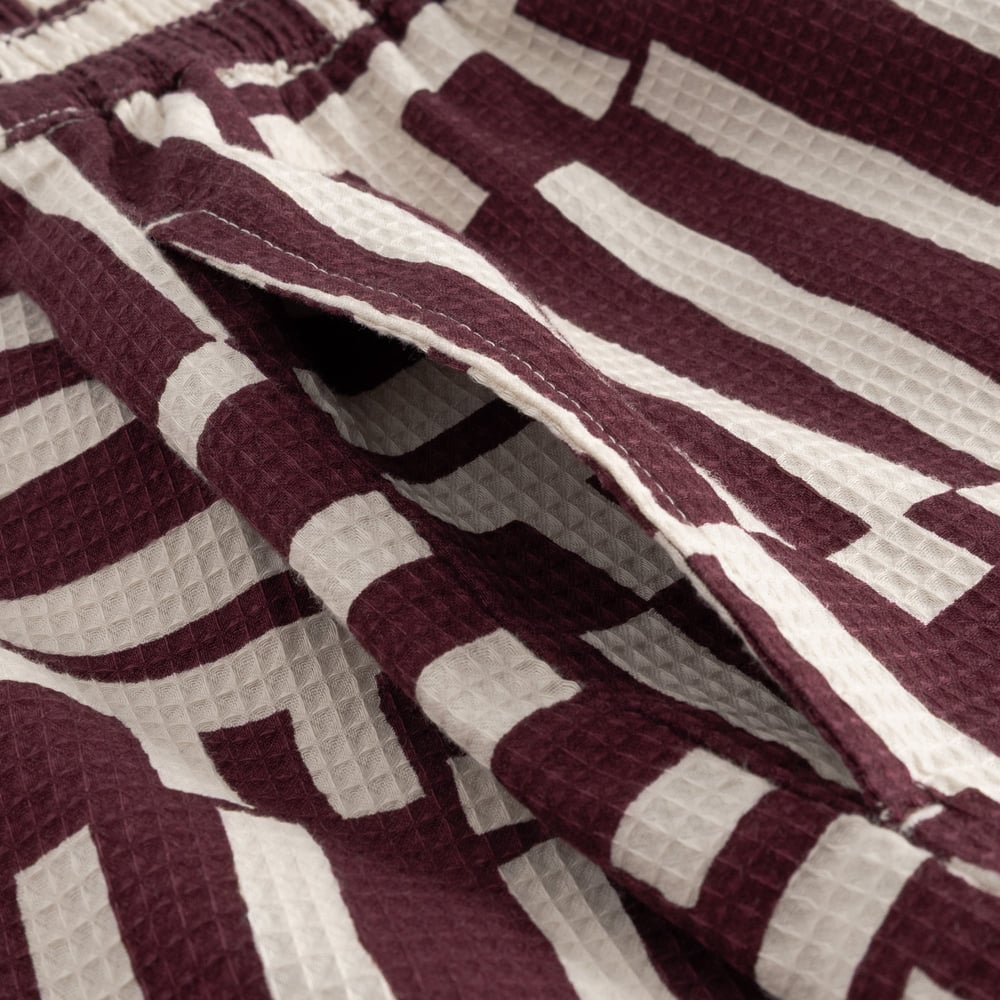 Aspudden Shorts Lines & Sticks - Fig Red