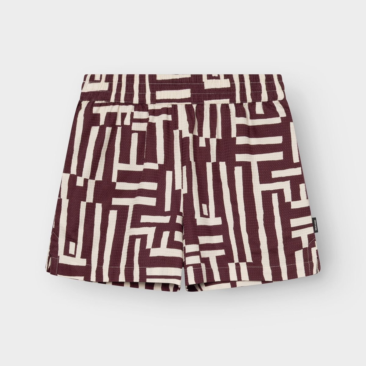 Aspudden Shorts Lines & Sticks - Fig Red