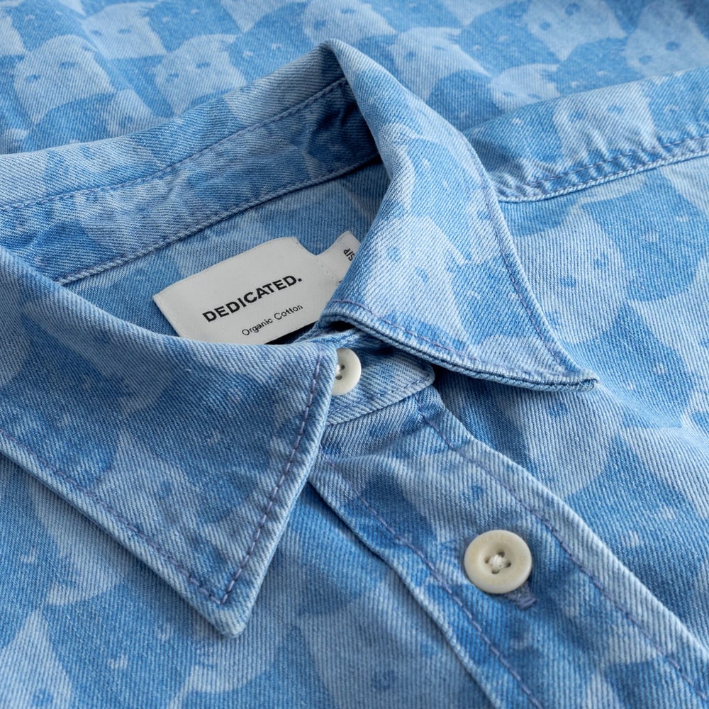 Stensvik Shirt Pepita Cats - Light Blue