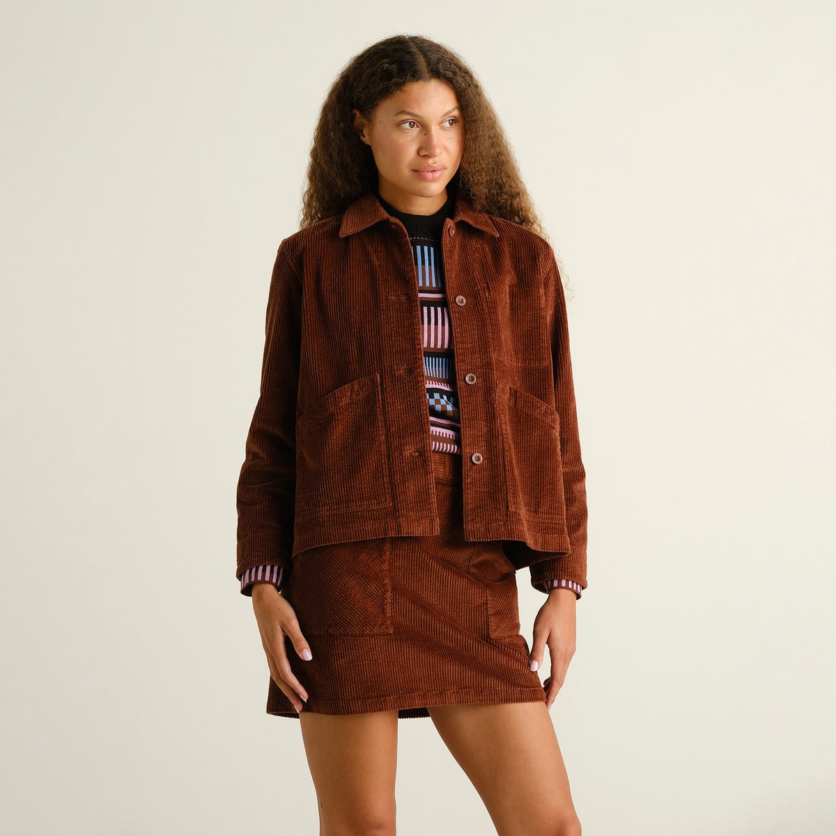 Majorna Corduroy Skirt - Cappuccino Brown