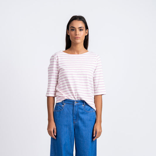 LAST ONE IN S- Bogak T-Shirt - Off White/Lila
