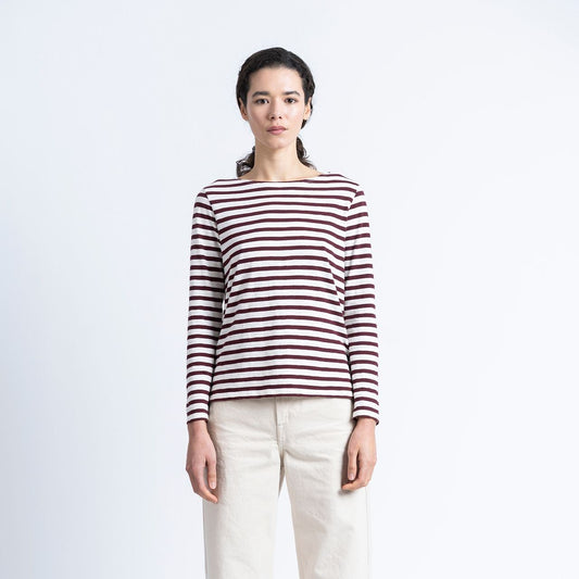 Agiti Longsleeve - Ecru/Burgundy