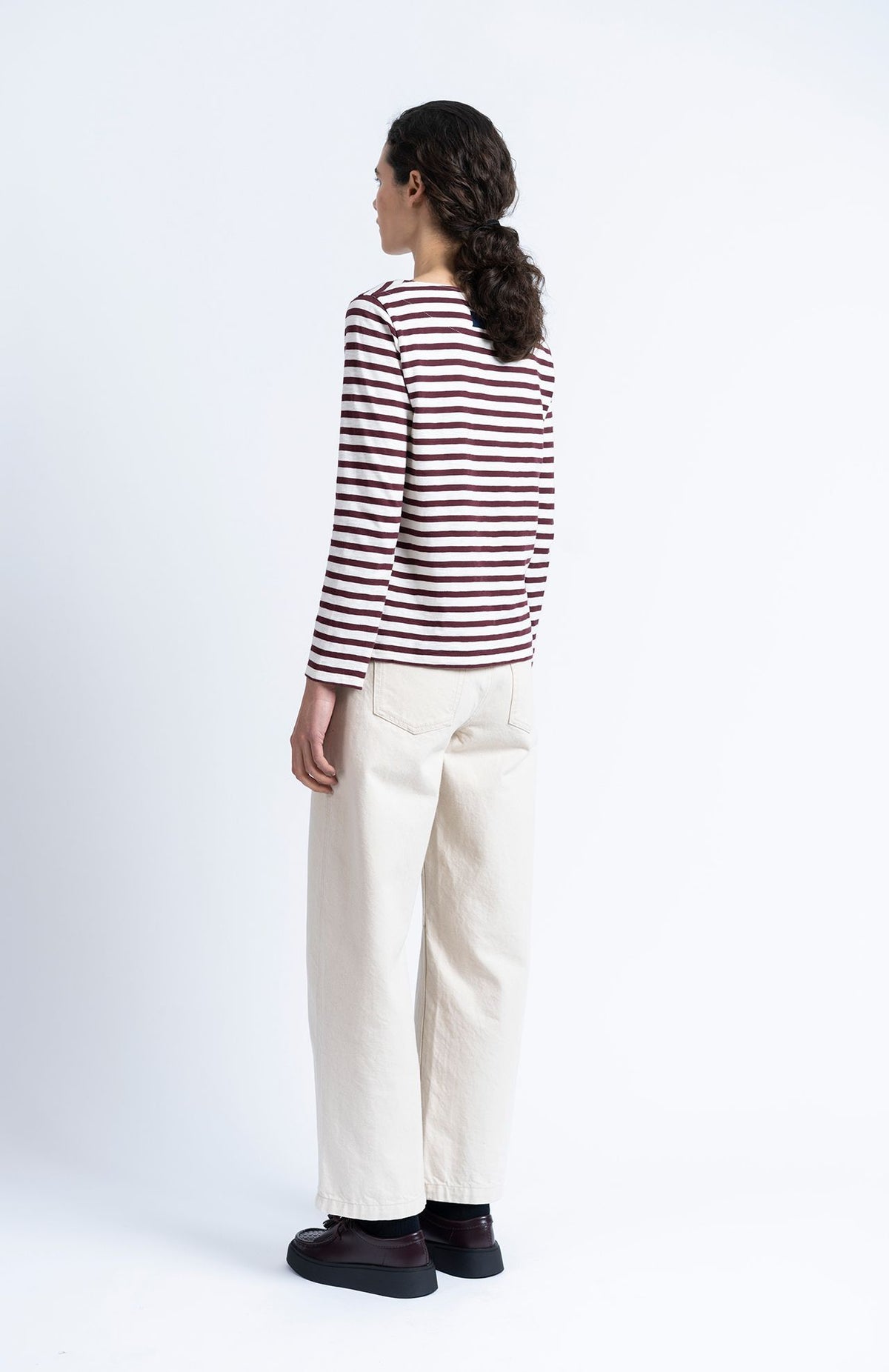 Agiti Longsleeve - Ecru/Burgundy