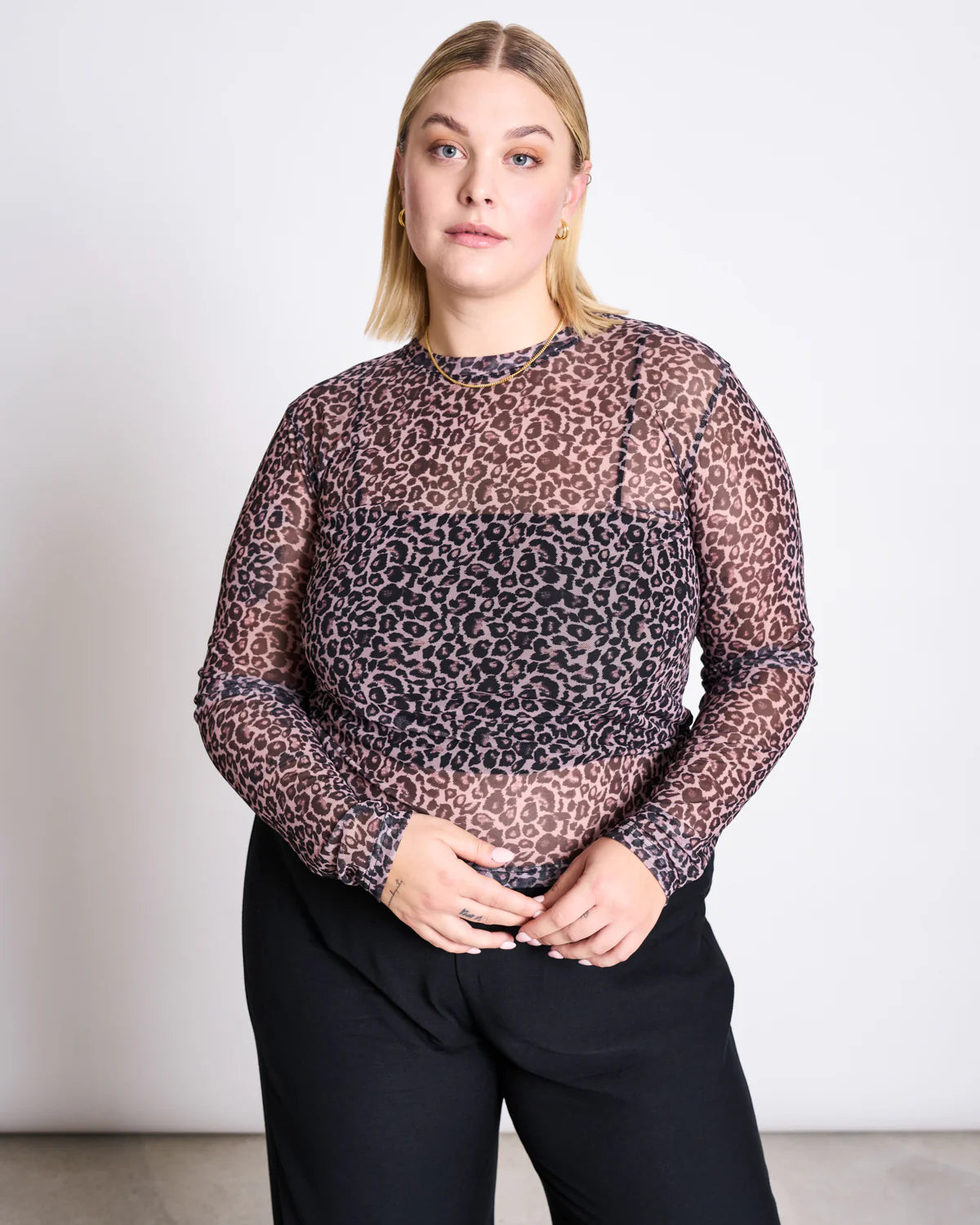 Dora Mesh T-Shirt - Leopard