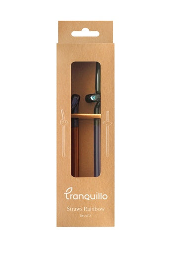 Rainbow Straws Set of 2 - Orange/Blue