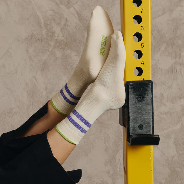Jutelaune Stripe Socks - Lilac/Green