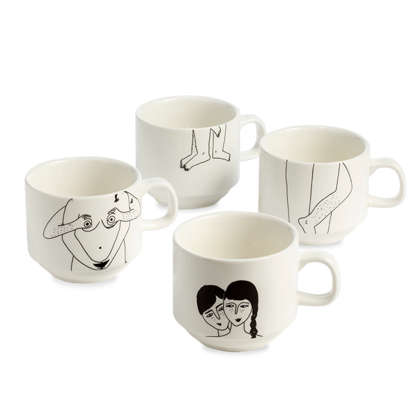 Helen B Stackable Mugs - Faces Everywhere