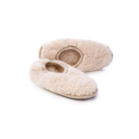 Wool Ballerina Slippers - Beige