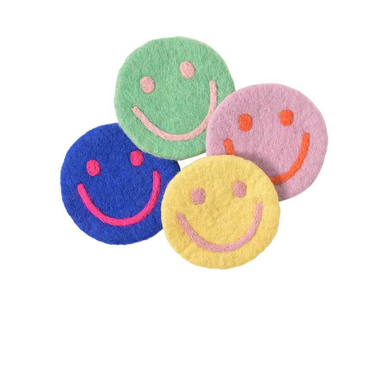 Wool Coasters - Smiley