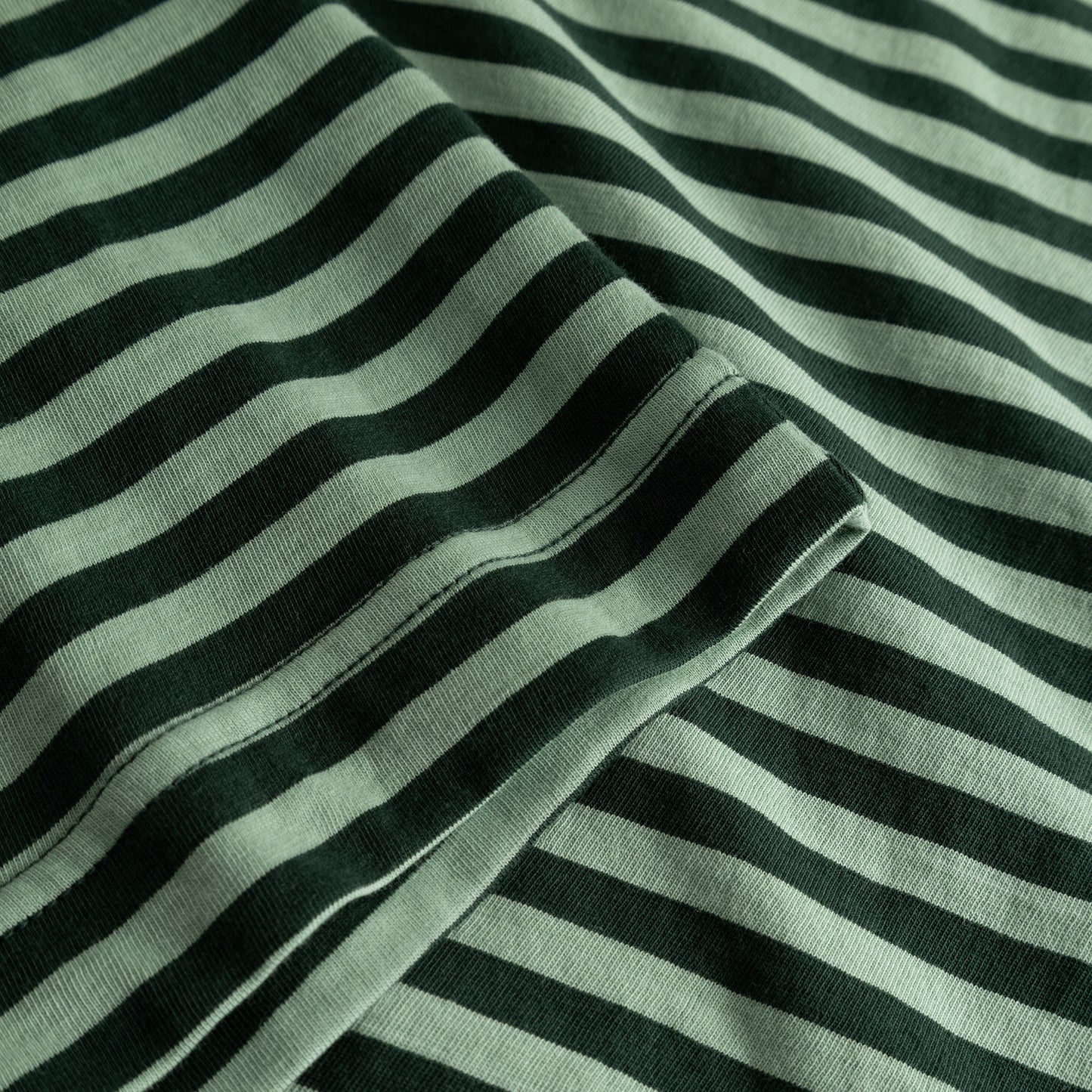 Vadstena Stripe T-Shirt - Dark Green/Granite Green