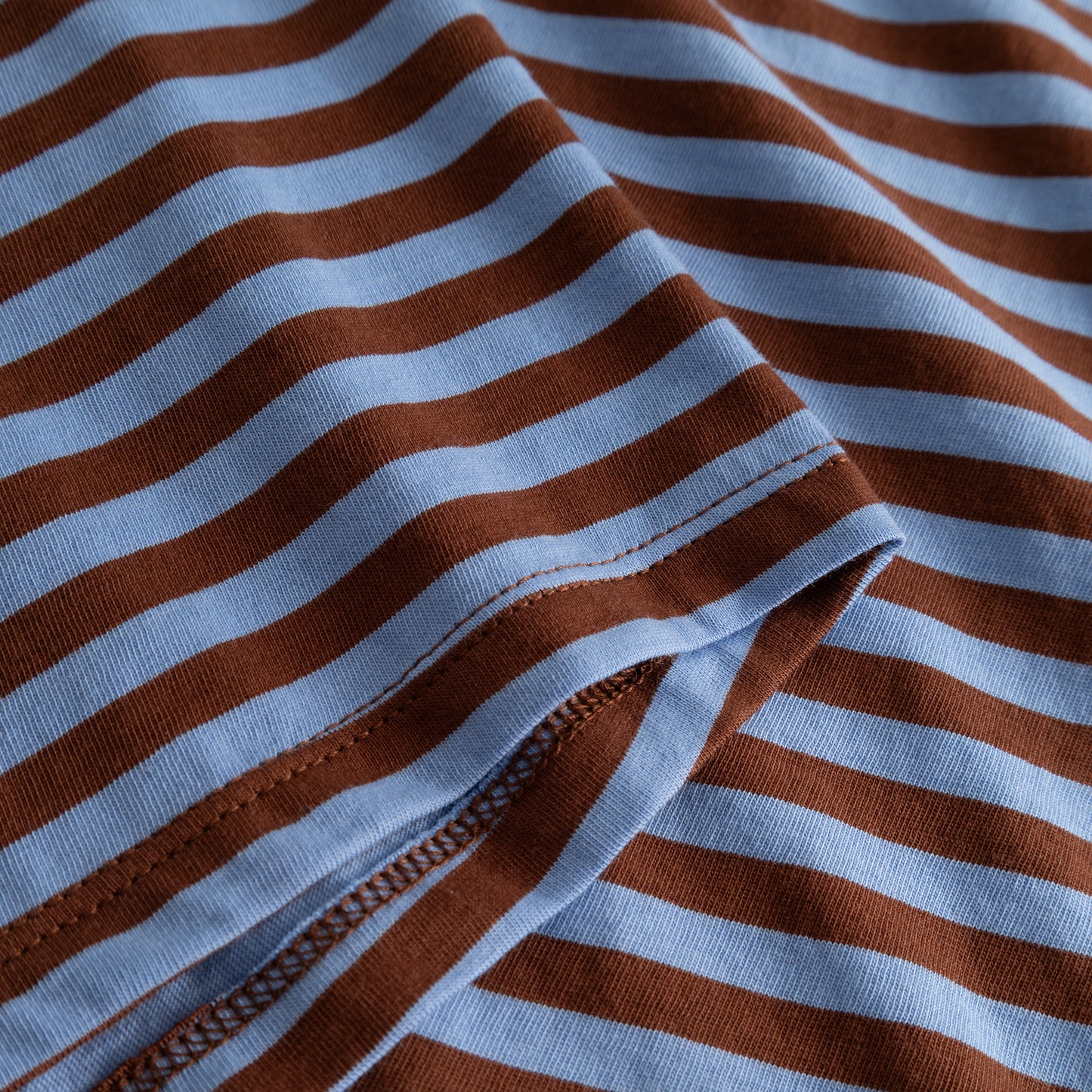 Top Humledal Stripes - Cappuccino Brown/Cornflower Blue