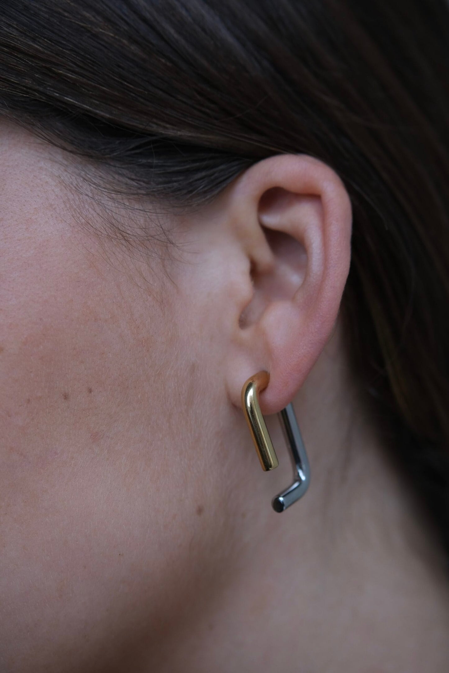 Bandhu Linked Earrings - Silver/Gold