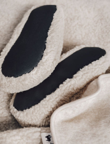 Wool Siberian Slippers - Beige